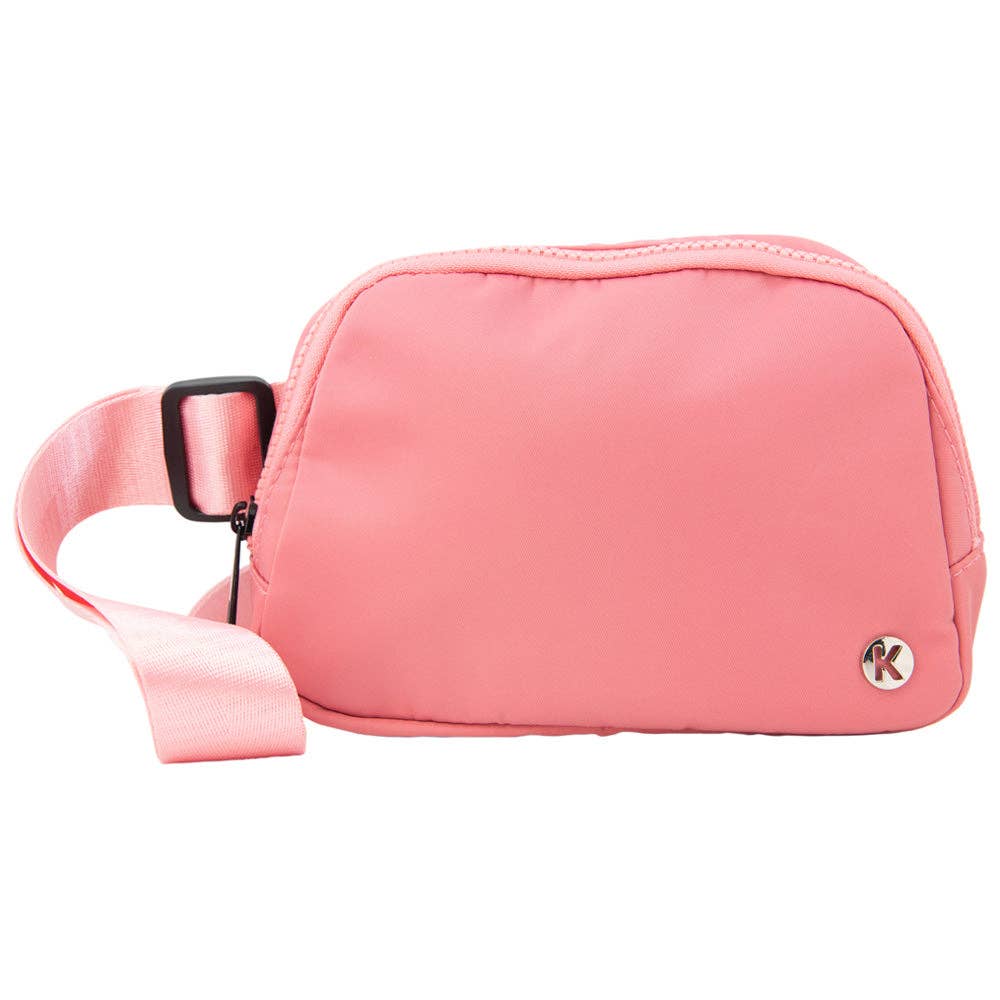 Rose Pink Valentine's Day Crossbody Fanny Pack: Rose Pink