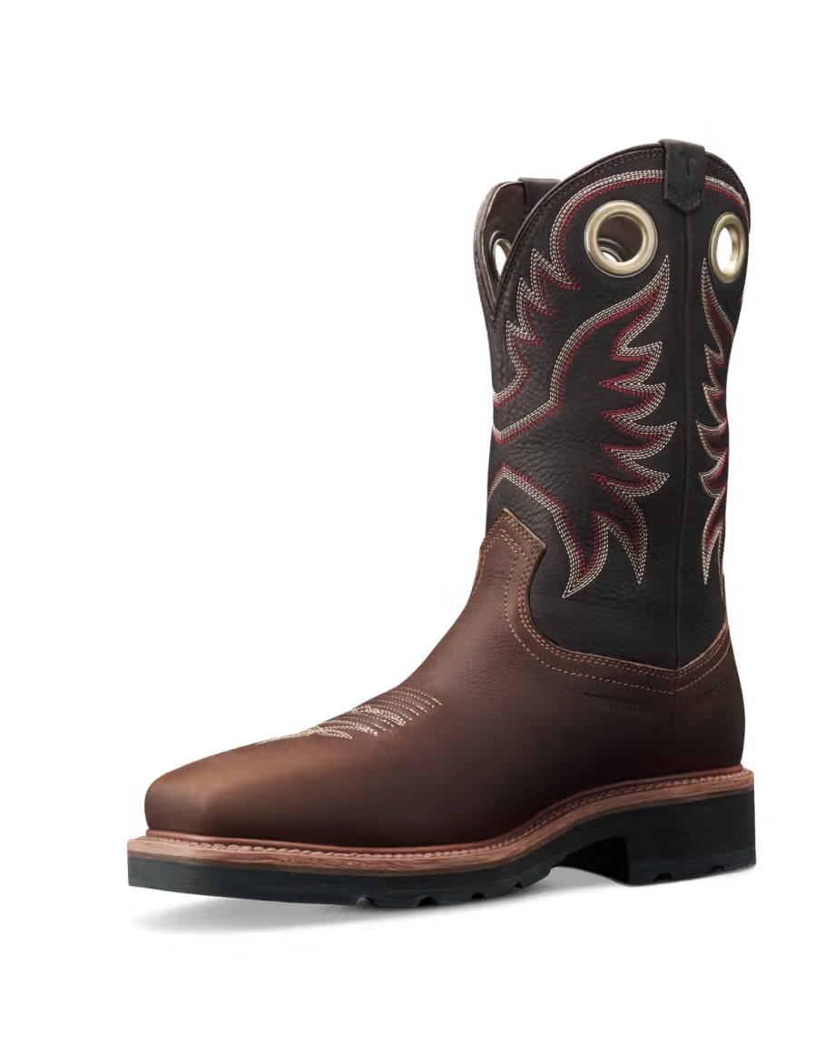 LongHaul Waterproof Square Composite Toe Work Boot - Tobacco & Black