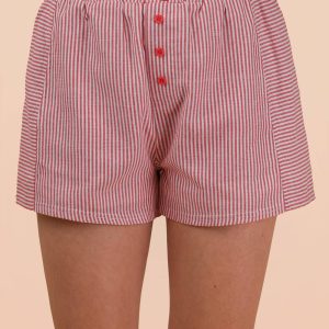 Striped & Checker Boxer Shorts: Red Stripe