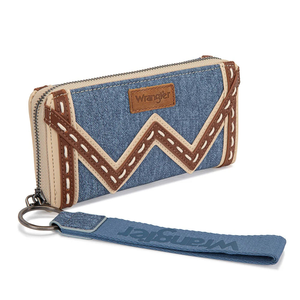 Wrangler Western Chevron Contrast Stitch RFID Wallet - Jean