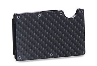 3D Men's Black Carbon Fiber Card Holder and Money Clip