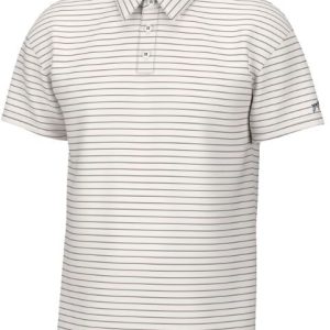 Horizon Stripe Performance Polo- White/Elderberry