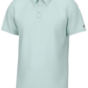 Hinton Stripe Performance Polo- Pool Water/ White