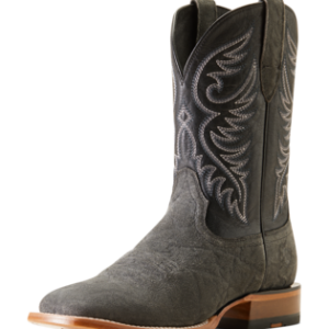 Wiley Cowboy Boot Black Elephant Roughout Print