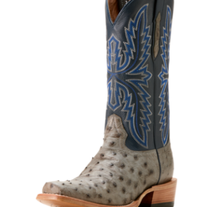 Futurity Relentless Buckles Cowboy Boot - Grey Full Quill Ostrich