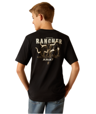 YTH Ariat American Rancher T-Shirt - Black