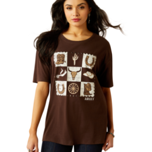 Women's Checkerboard SS Tee - Mole