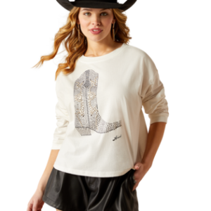 Women's Meant For Walking Boxy Crop LS Tee - Cloud Dancer