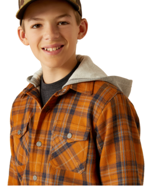 Youth Harvey Retro Shirt Jacket - Pecan - Image 3