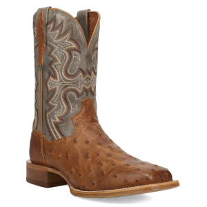Drayden Rayden Full Quill Ostrich Boot- Tan/Grey