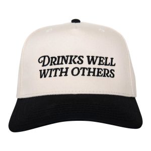 Drinks Well With Others Vintage Hat: Black and Tan