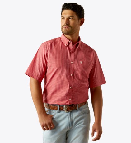 Wrinkle Free Duncan Classic Fit Shirt - Red