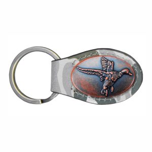 Green Old School Camo Leather Key Fob - Mallard Concho