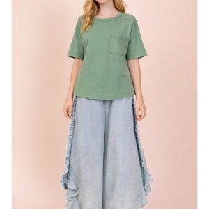 Mineral Washed Pocket Tee - Sage