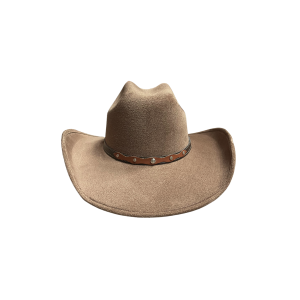 Unisex Vegan Suede Western Cowboy Hat: Dark Taupe / Medium (56-58cm)