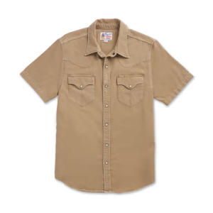 Men's Denim Short Sleeve Pearl Snap - Coriander