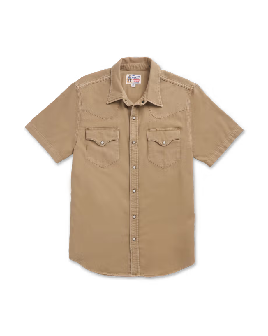 Men's Denim Short Sleeve Pearl Snap - Coriander