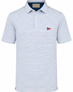 The Birdie Performance Polo - Aqua Stripe