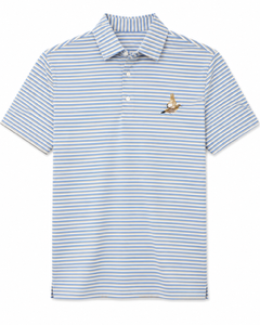 Quail Run Polo - Light Grey, Blue, & White