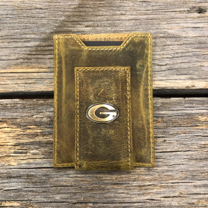 UGA Vintage Tan Front Pocket Wallet