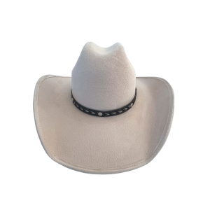Unisex Vegan Suede Western Cowboy Hat: Ivory / Large(59-60cm)