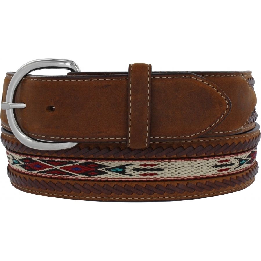 Tony Lama Laced Edge Horse Hair Ribbon Belt