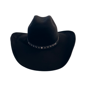 Unisex Vegan Suede Western Cowboy Hat: Black / Large(59-60cm)