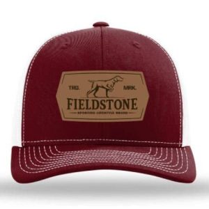 Leather Dog Patch Hat (093): Cardinal/White