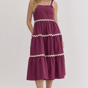 The Doak Midi Dress - Plum