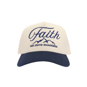 Faith Moves Mountains Trucker Hat - Navy