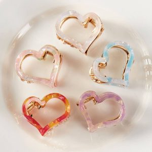 Assorted Heart Claw Clips