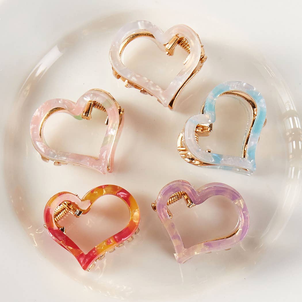 Assorted Heart Claw Clips