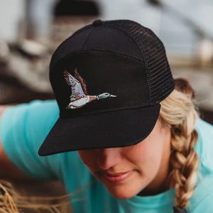 Youth Roost Black 7 Panel Duck Hat