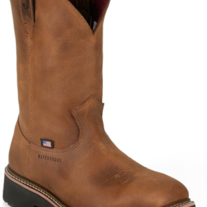 11' Ames Walnut Brown Cowhide Waterproof Square Toe