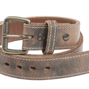 Deadwood - 1.5” Distressed Steel Core Gun Belt- Distressed Brown