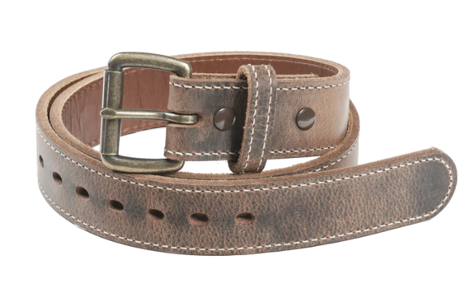 Deadwood - 1.5” Distressed Steel Core Gun Belt- Distressed Brown