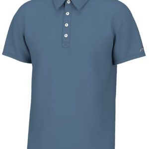 Charles 4-Button Pique Polo- Captain Blue