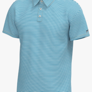 Morgan Stripe Performance Polo - Hawaiian Ocean/White