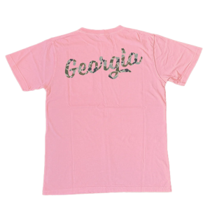 Fishing Camo Script Tee - Coral