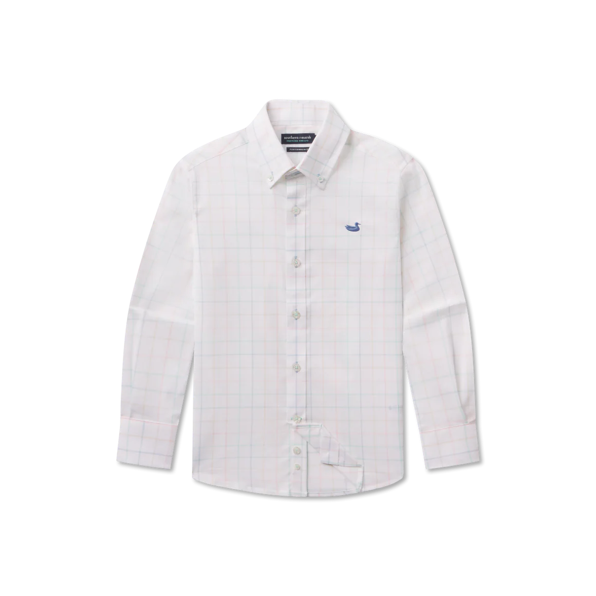 Lockhart Windowpane Performance Dress Shirt - Teal & Mint