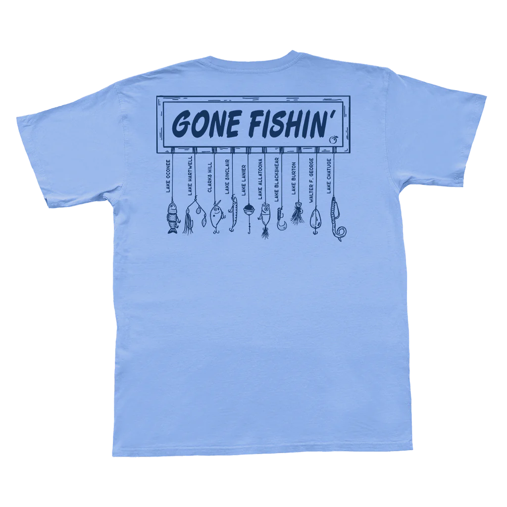 Gone Fishin Tee - Barrier Blue