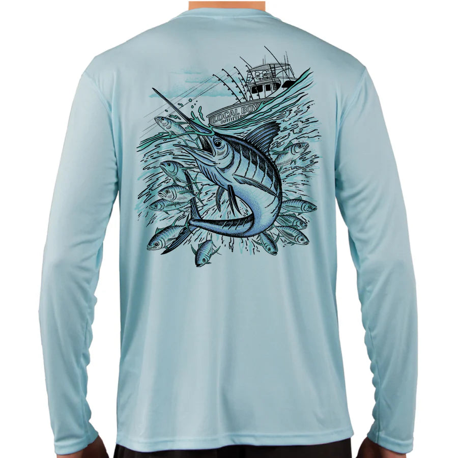 Offshore Frenzy Graphic Performance Shirt - Arctic Blue