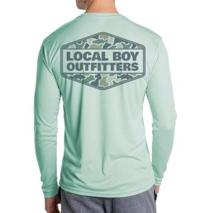 Fish Camo Diamond Crest Graphic Performance Shirt - Seagrass