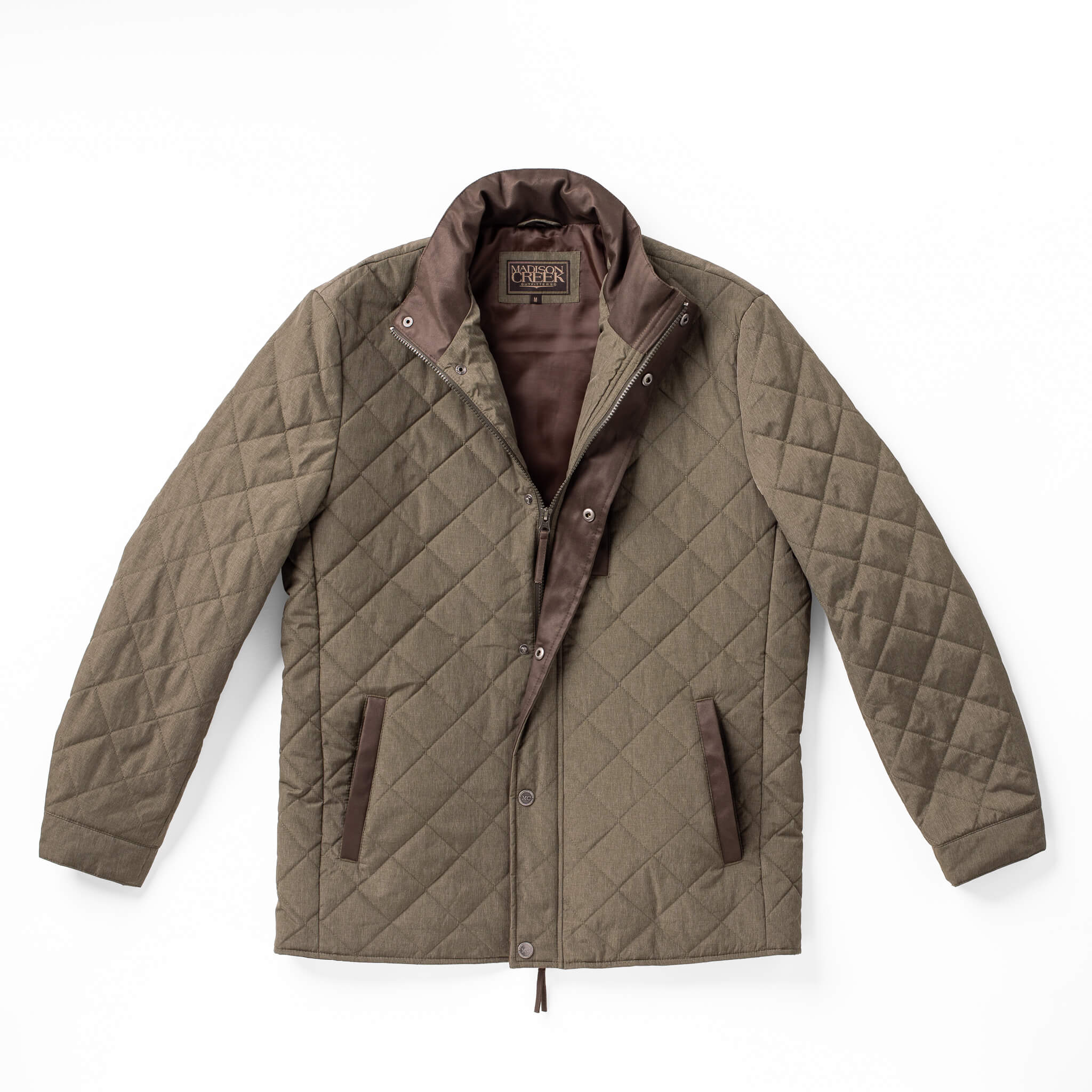 Highlands Diamonds Quilted Nylon Jacket - Olive