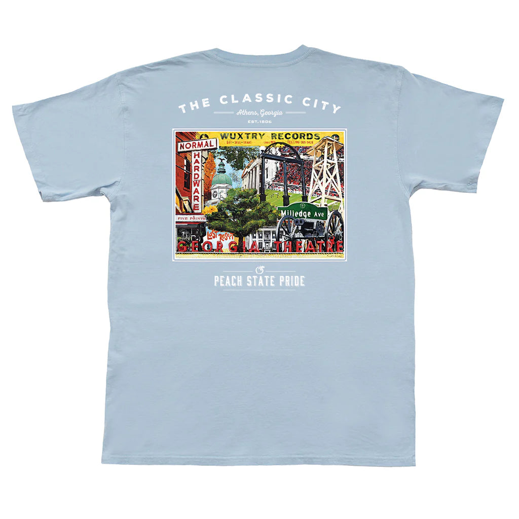 Classic City Establishments SS Pocket Tee - Sky Blue