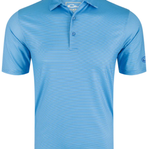 Performance Chalk Striped Polo - Marina Blue