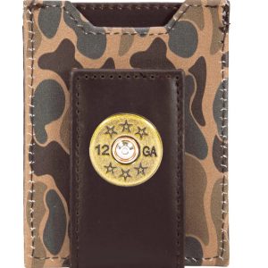 Brown Old School Camo Front Pocket Wallet - Shotshell Concho