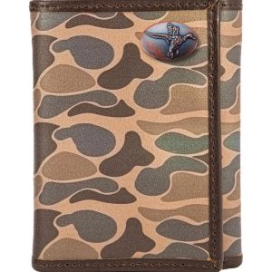 Mallard Men's Trifold Old School Camo Leather Wallet