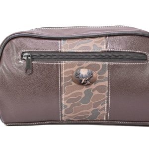 Brown Old School Camo Toiletry Dopp Bag - Buck Concho