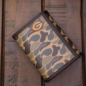 Georgia Bulldogs Men's Trifold Old School Camo Leather Wallet